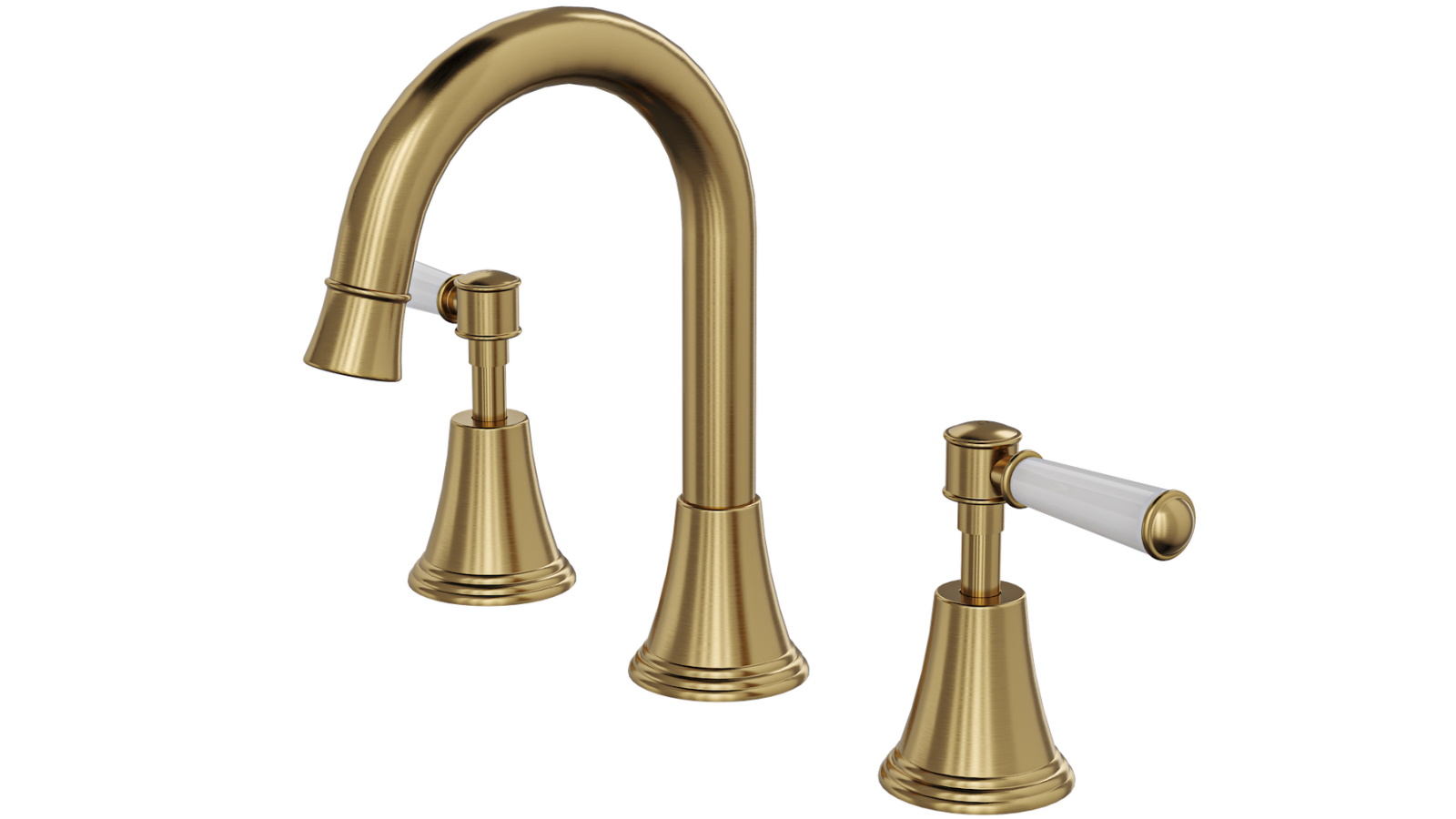 Linsol Vintage Lever Handle Basin Set - Brushed Brass