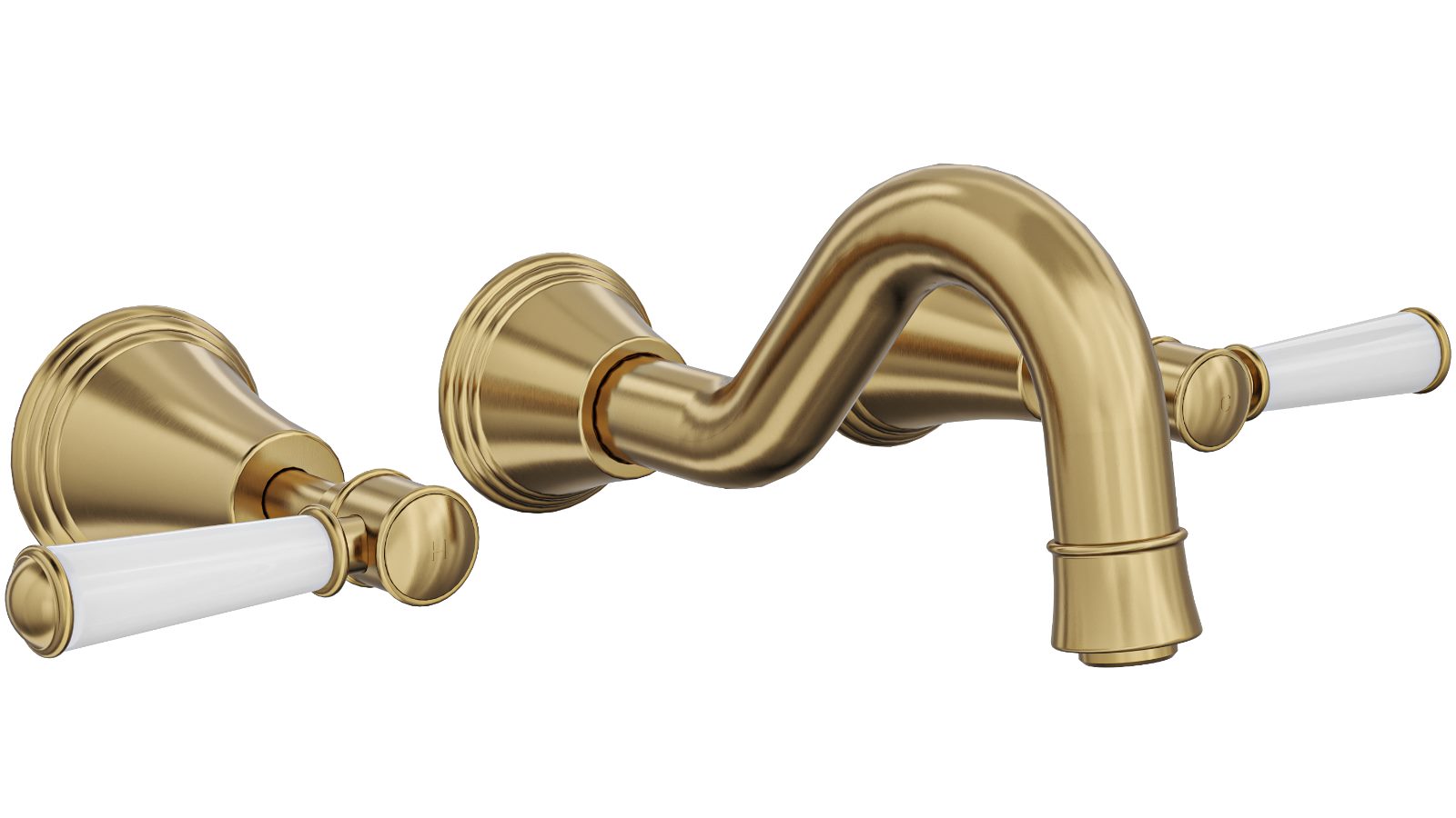 Linsol Vintage Lever Handle Bath Set - Brushed Brass