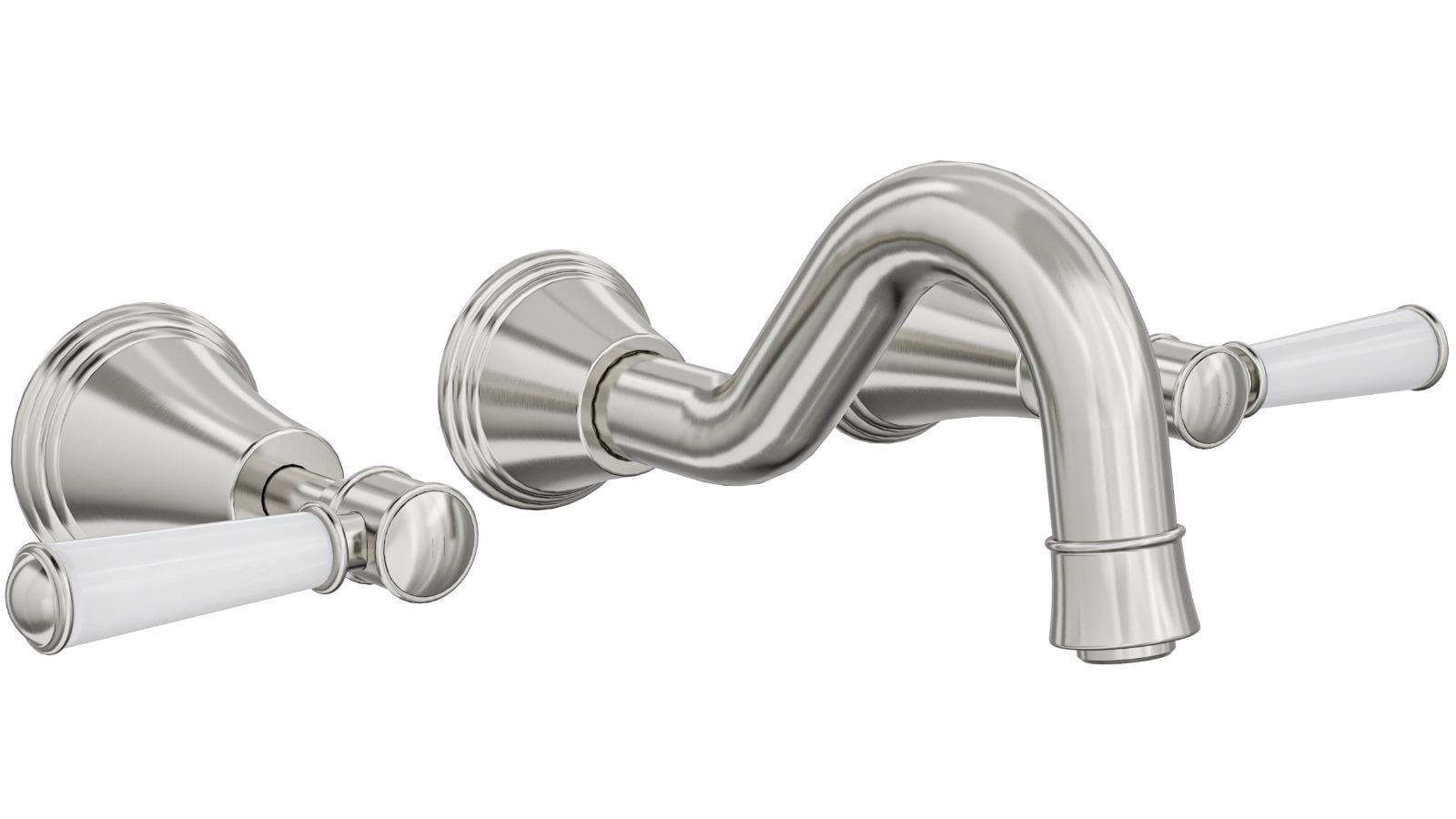 Linsol Vintage Lever Handle Bath Set - Brushed Nickel