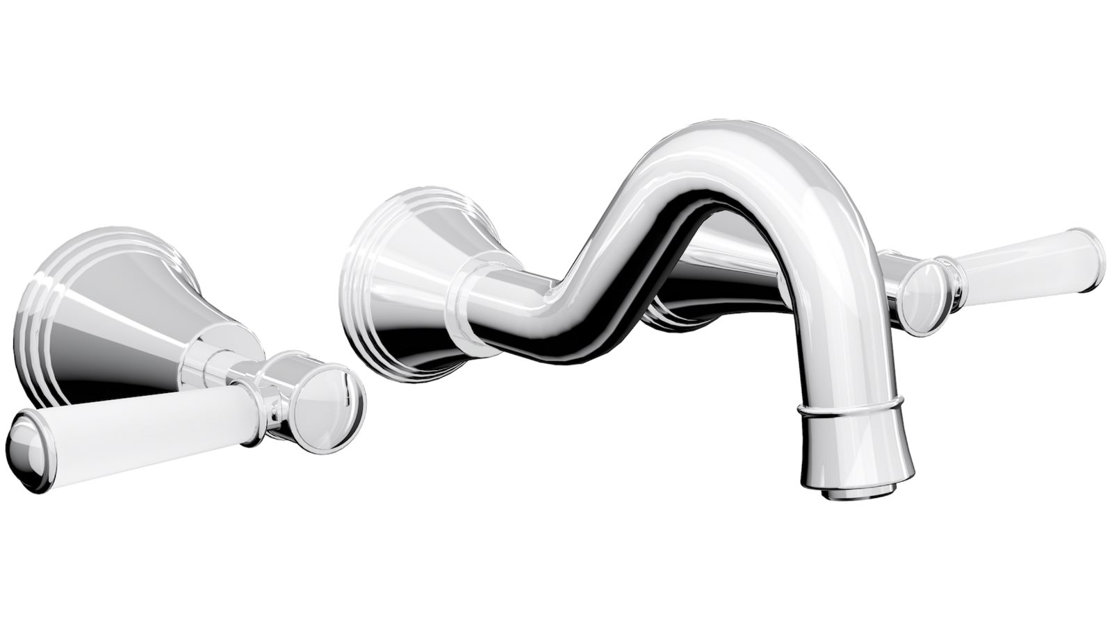 Linsol Vintage Lever Handle Bath Set - Chrome