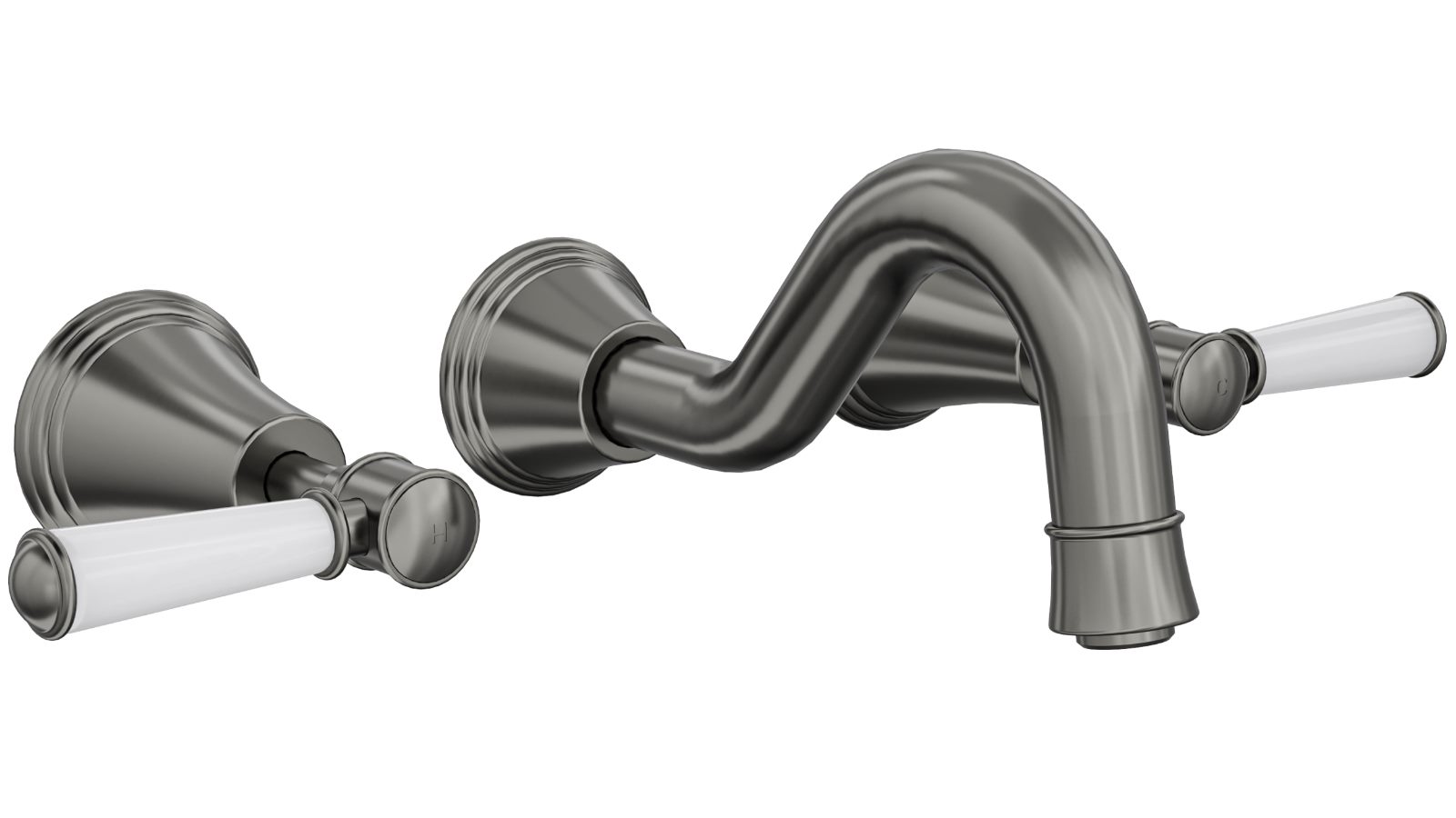 Linsol Vintage Lever Handle Bath Set - Gunmetal