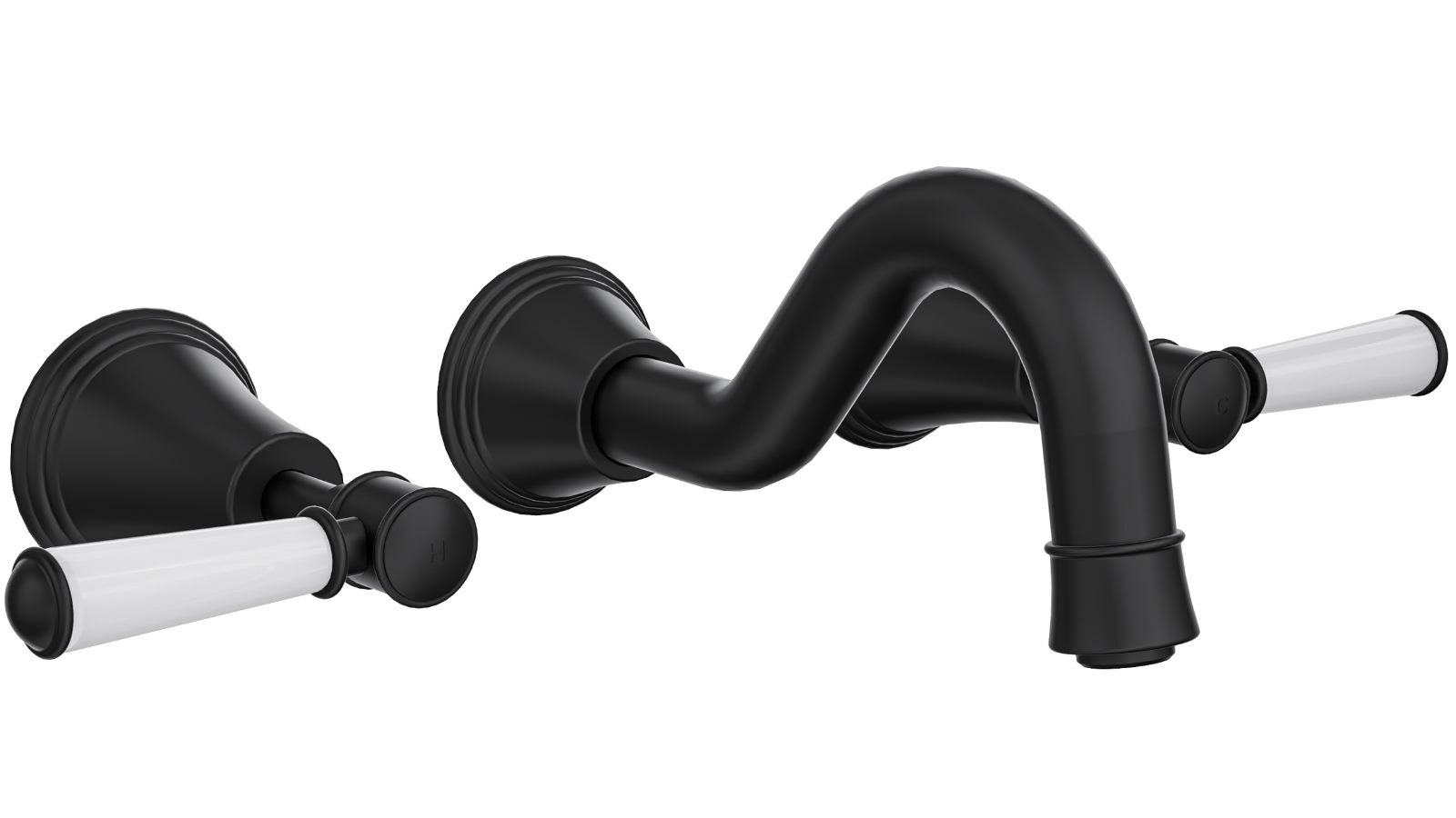 Linsol Vintage Lever Handle Bath Set - Matte Black