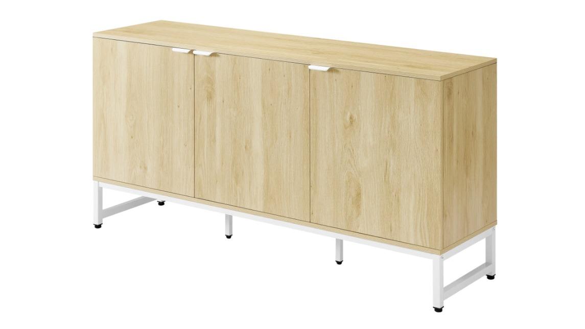Maestro Furniture Vina 3-Door Office Credenza Storage Cabinet - Natural