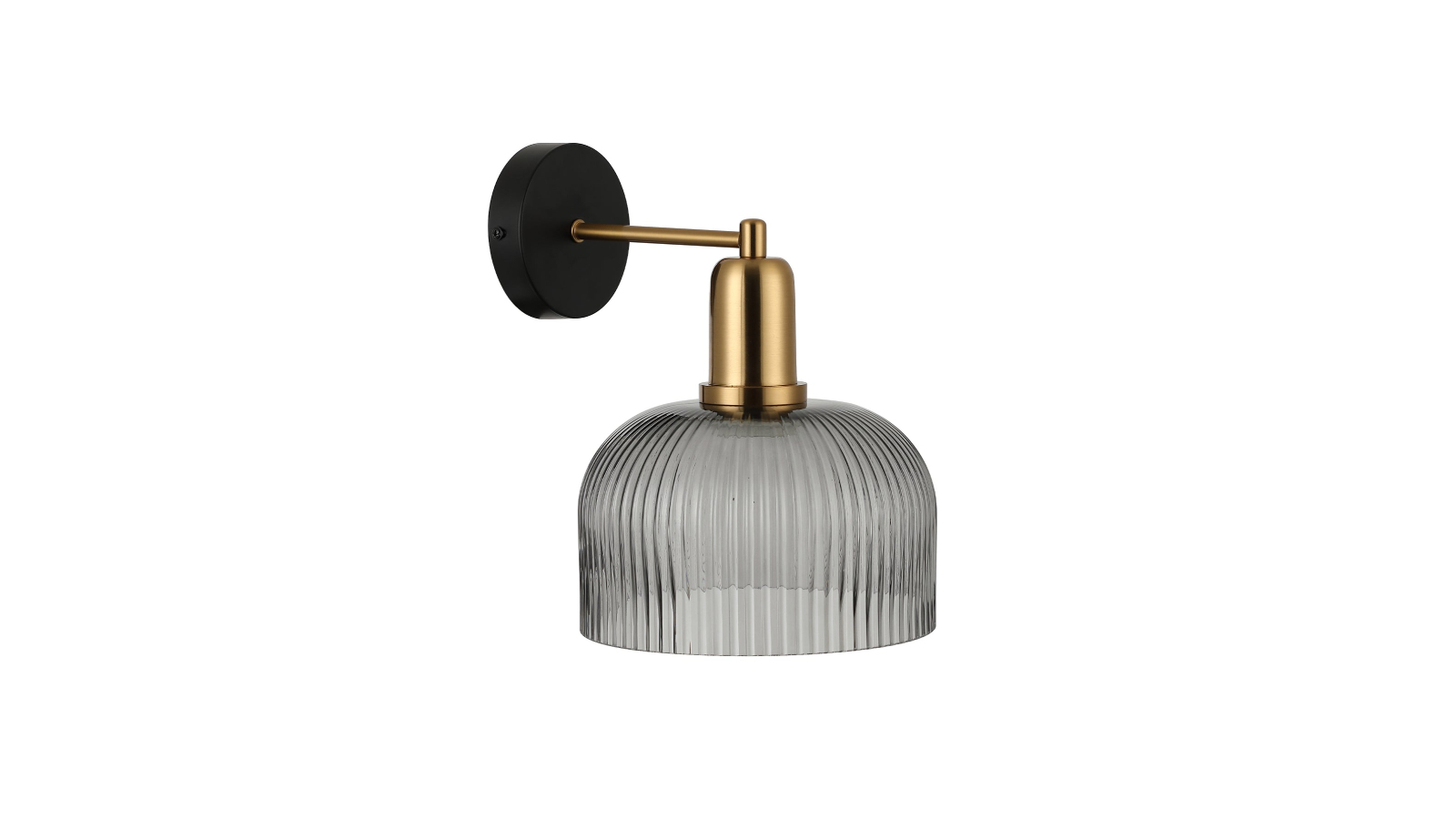 CLA Lighting Vintaj Antique Brass Glass Dome Wall Light - Smokey Black