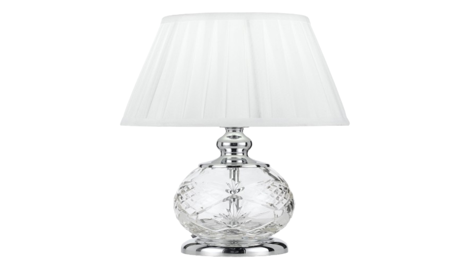 Pretty & Practical Huelva Chrome and White Modern Table Lamp
