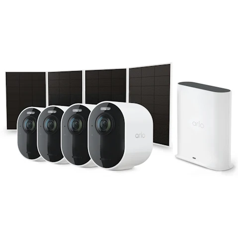 Arlo Ultra Security Camera 4K (3rd Gen) 4-Camera and Solar Panel Bundle