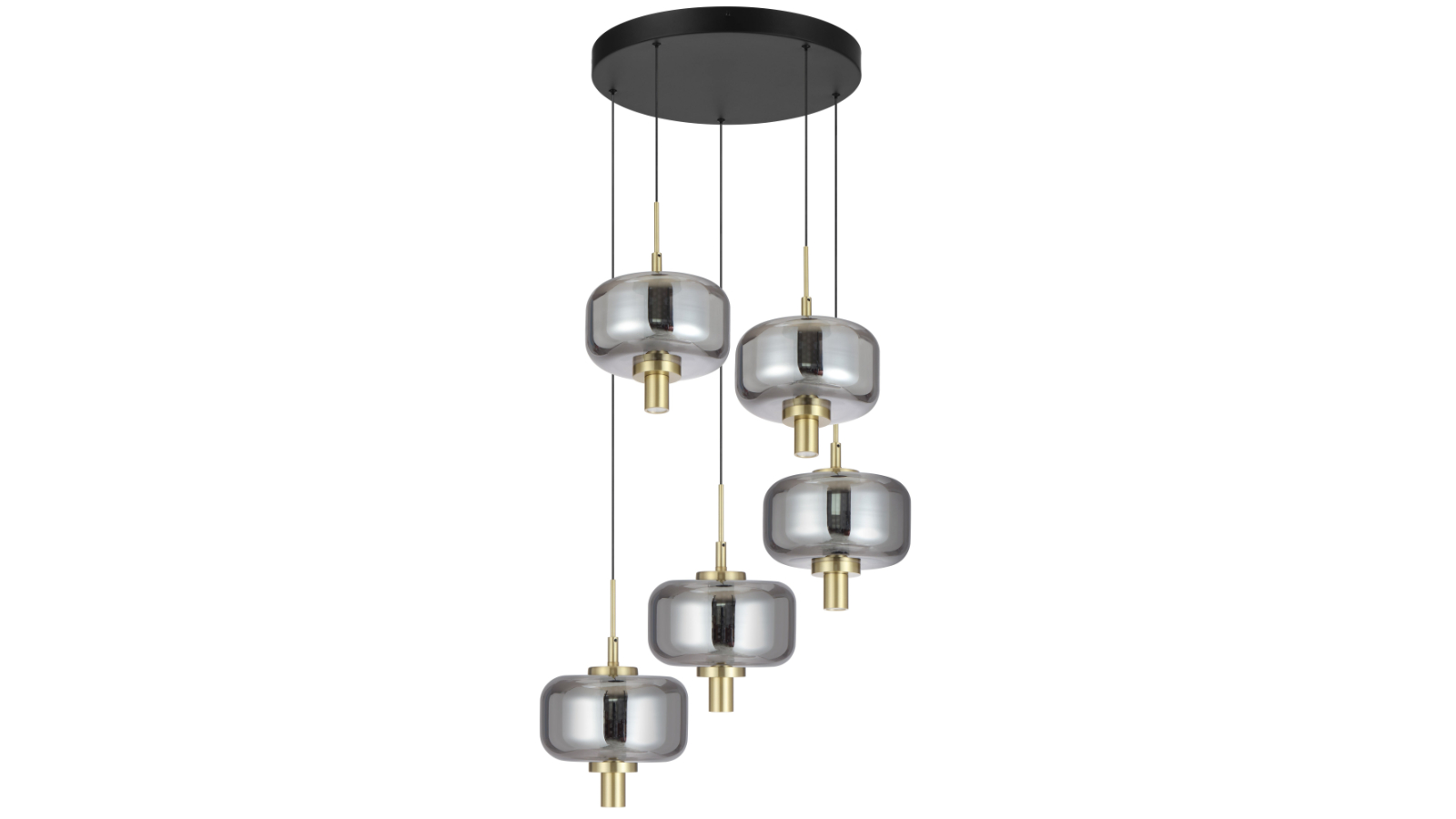 Pretty & Practical Almeria Gold/Smoke 5-Light Pendant with Dimmable LED