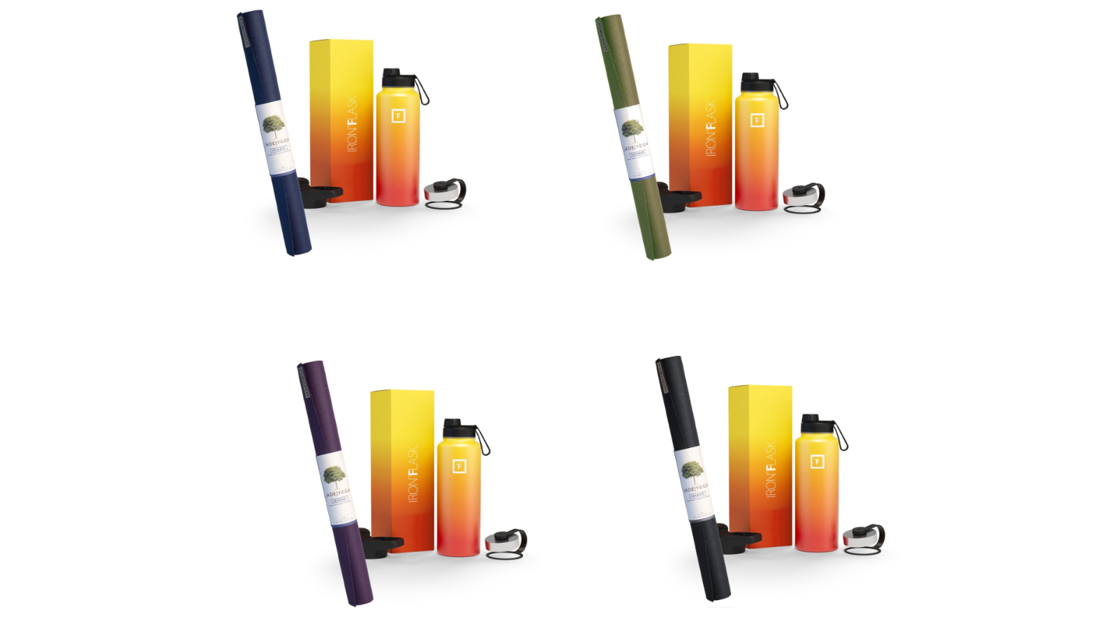 Jade Yoga Voyager Mat and Iron Flask Wide Mouth Fire Bottle with Sprout