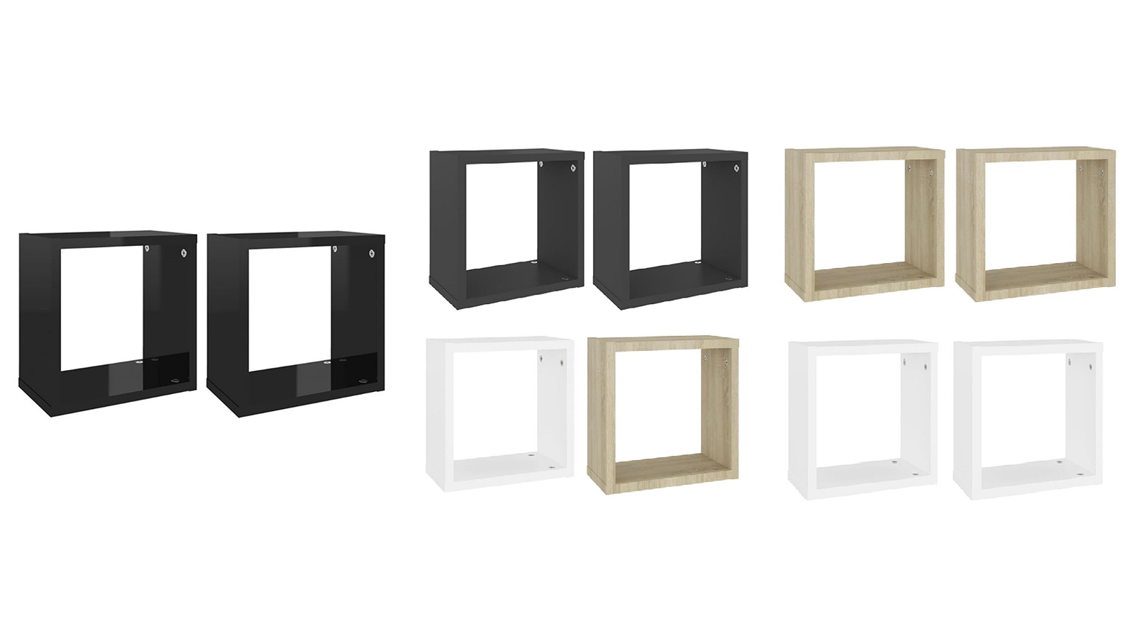 vidaXL 2 Piece Wall Cube Shelve