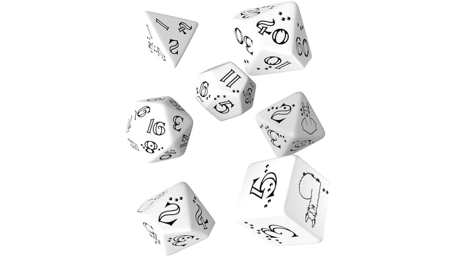 Latest Buys Bright Llama Dice Set - White/Black