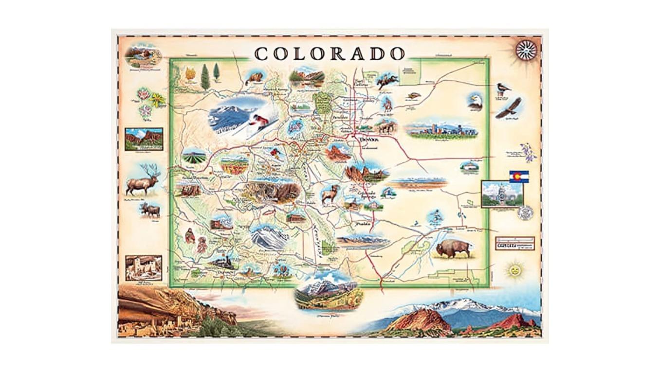 Masterpieces 1000 Piece Xplorer Map Puzzle - Colorado | Harvey Norman