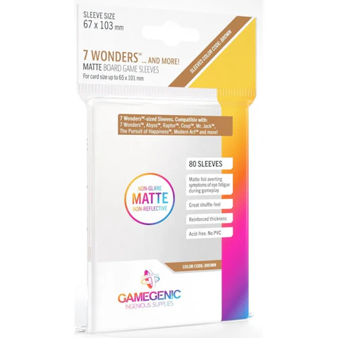 Gamegenic 7 Wonders/Abyss Matte Board Game Sleeves - Brown
