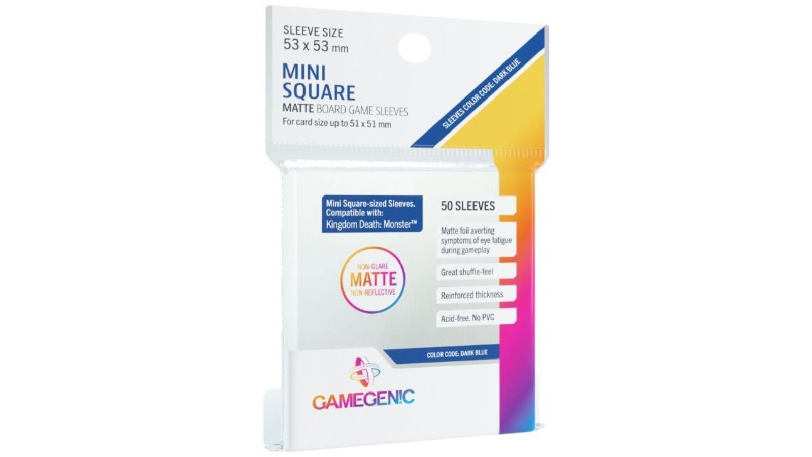 Gamegenic  Mini Square Size Matte Board Game Sleeves - Dark Blue