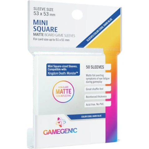 Gamegenic Mini Square Size Matte Board Game Sleeves - Dark Blue