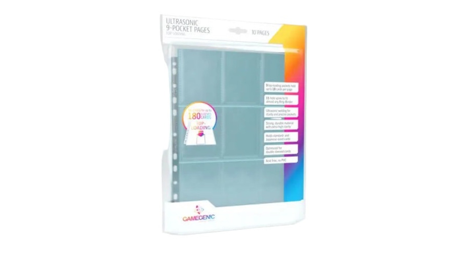 Gamegenic 9-Pocket Ultrasonic Toploading Pages - 10 Piece
