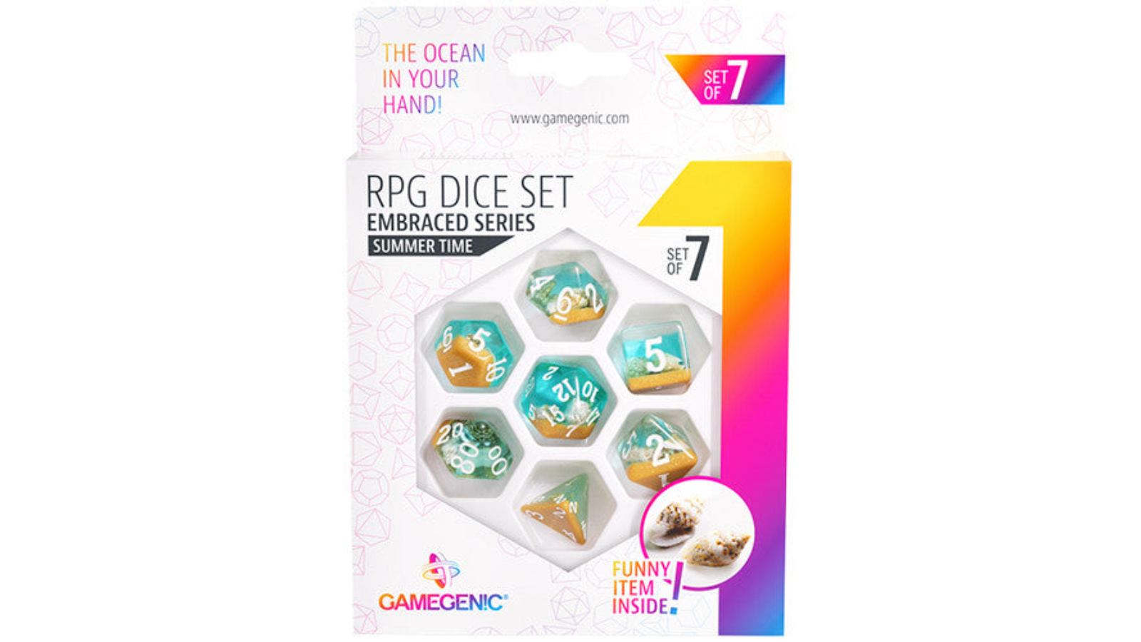 Gamegenic Set of 7 Embraced Series Summer Time RPG Dice