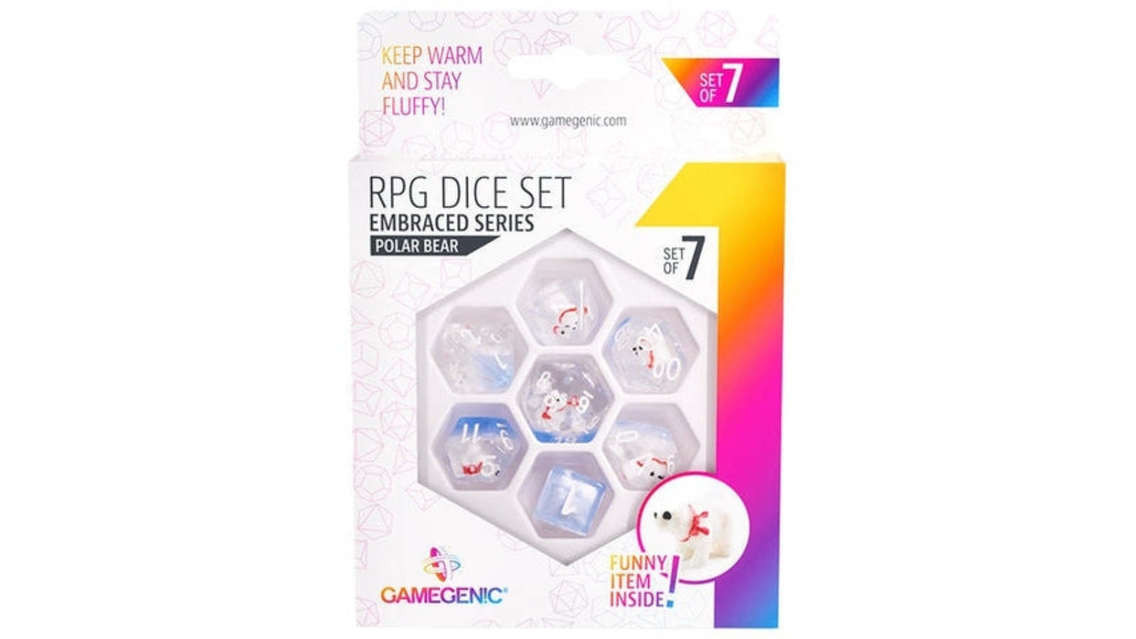 Gamegenic Set of 7 Embraced Series Polar Bear RPG Dice