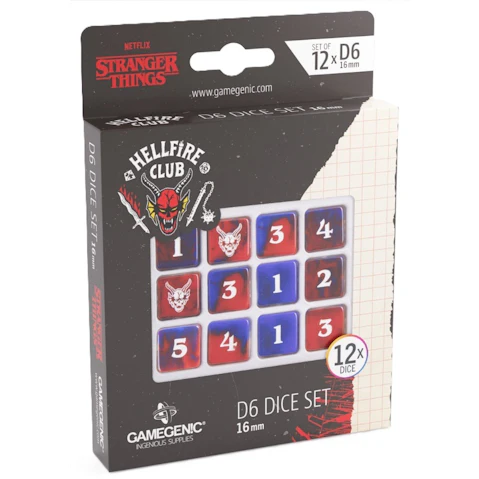 Gamegenic 1.6cm Stranger Things Hellfire Club D6 Dice Set