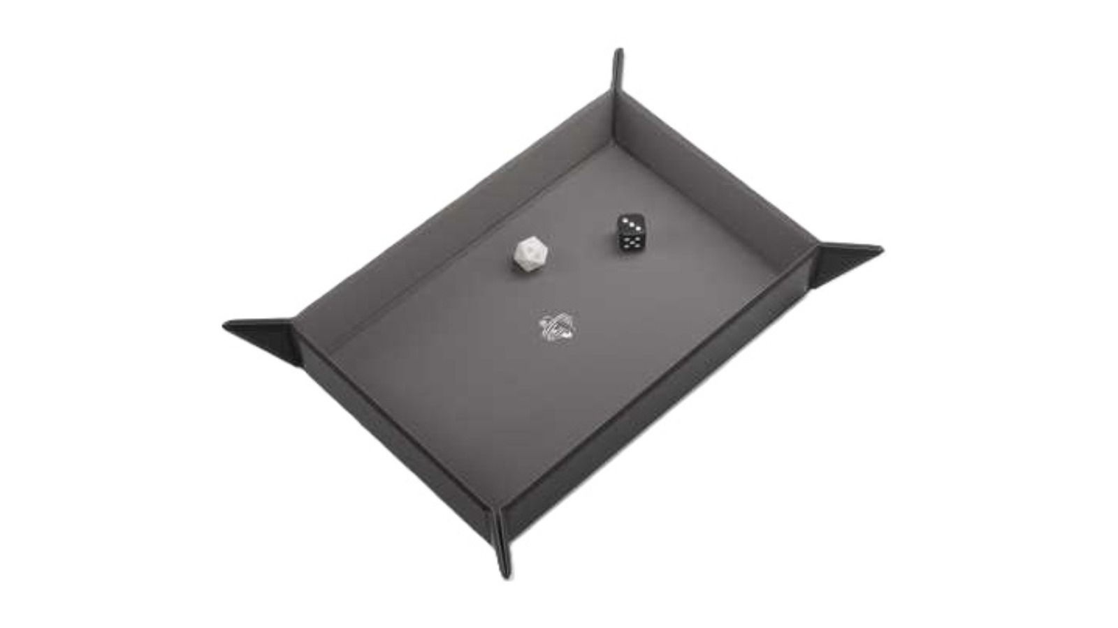 Gamegenic Rectangular Magnetic Dice Tray - Black/Gray