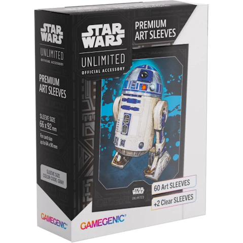 Gamegenic 62 Piece 6.6 x 9.2cm Star Wars Unlimited Premium Art Sleeves - R2-D2