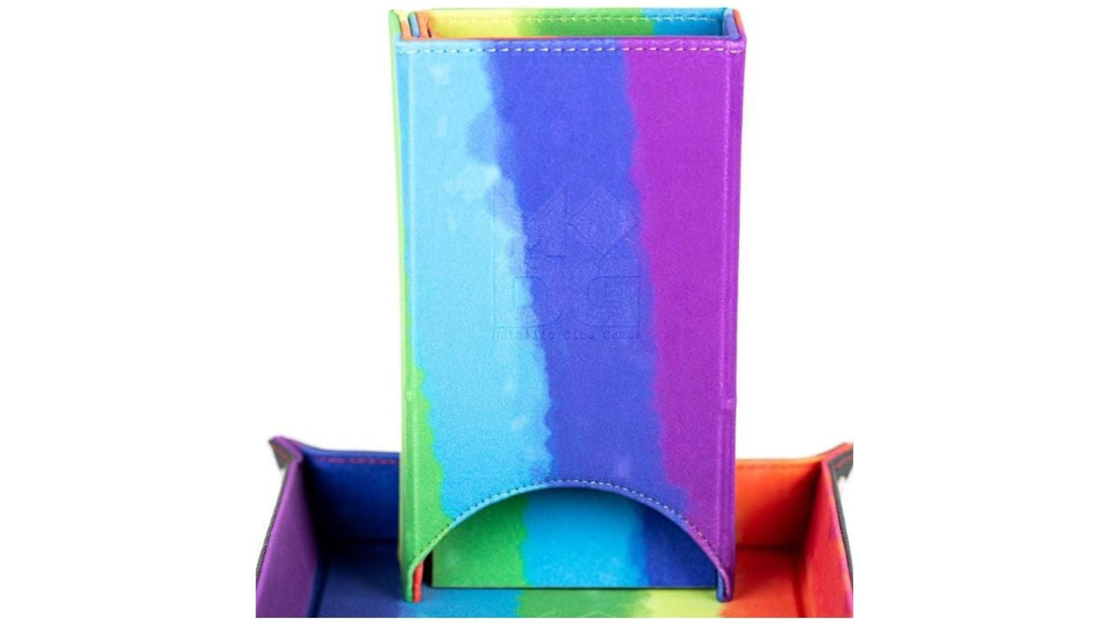 Fanroll By Metallic Dice Games Fold-Up Watercolour Rainbow Velvet Dice Tower