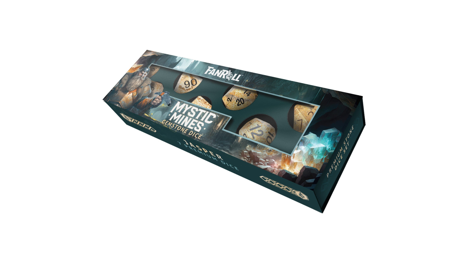 Fanroll By Metallic Dice Games Picture Jasper 1.6cm Mystic Mines Stone Poly Dice Set