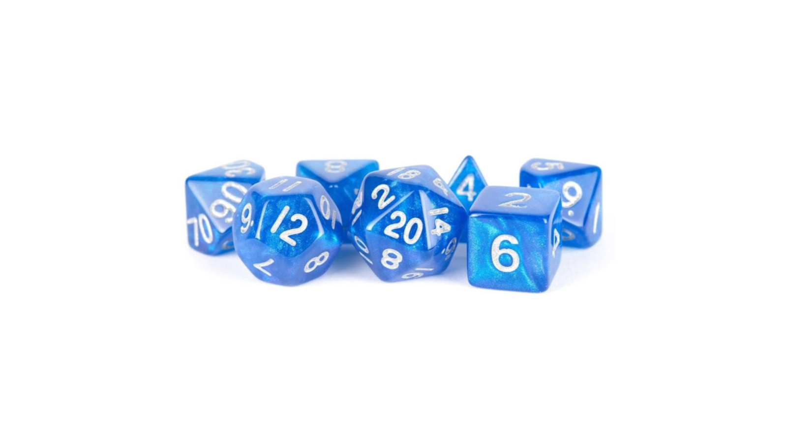 Fanroll By Metallic Dice Games Acrylic 1.6cm Polyhedral Dice Set - Stardust Blue