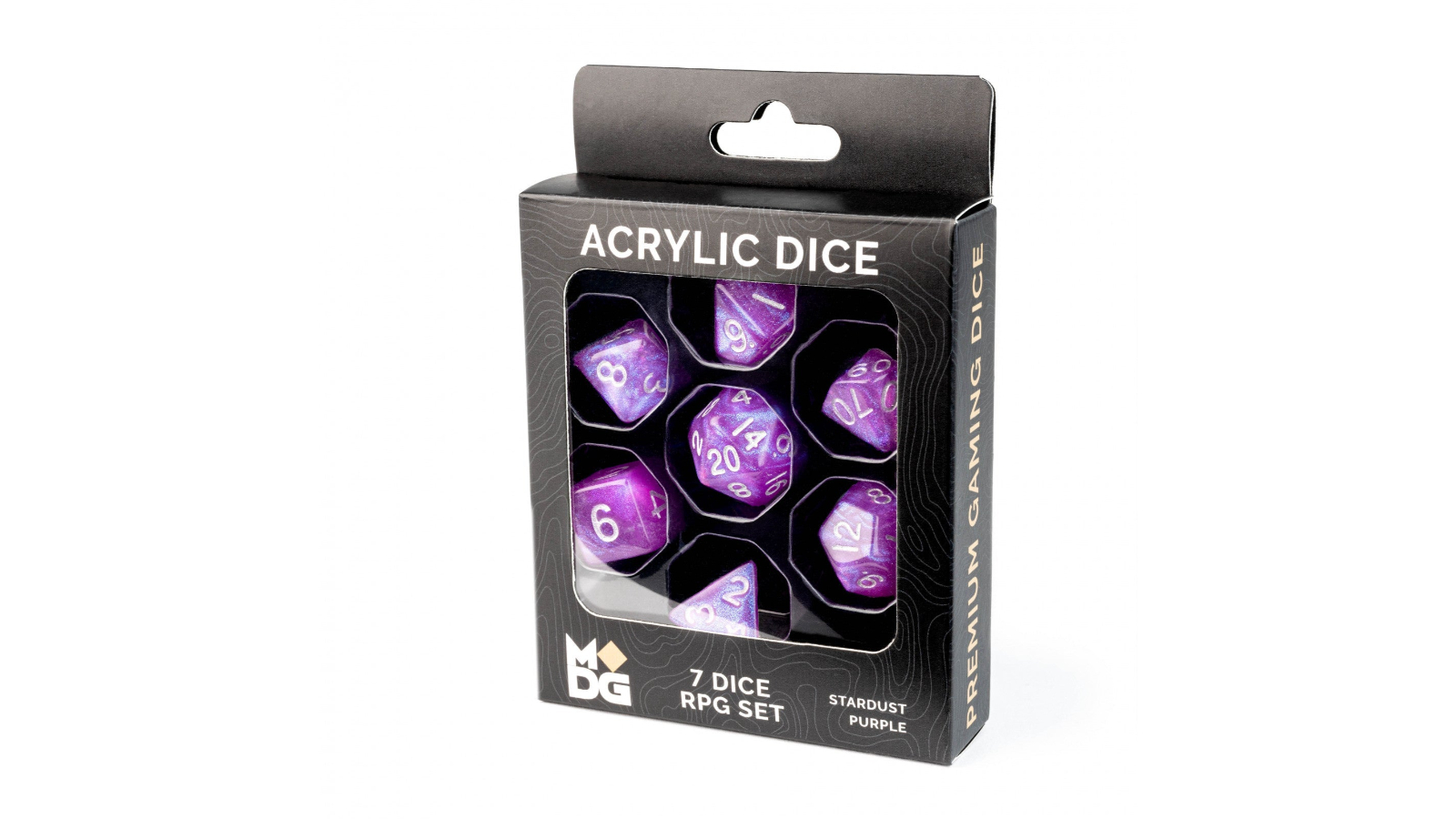 Fanroll By Metallic Dice Games Stardust Purple 1.6cm Acrylic Dice Set