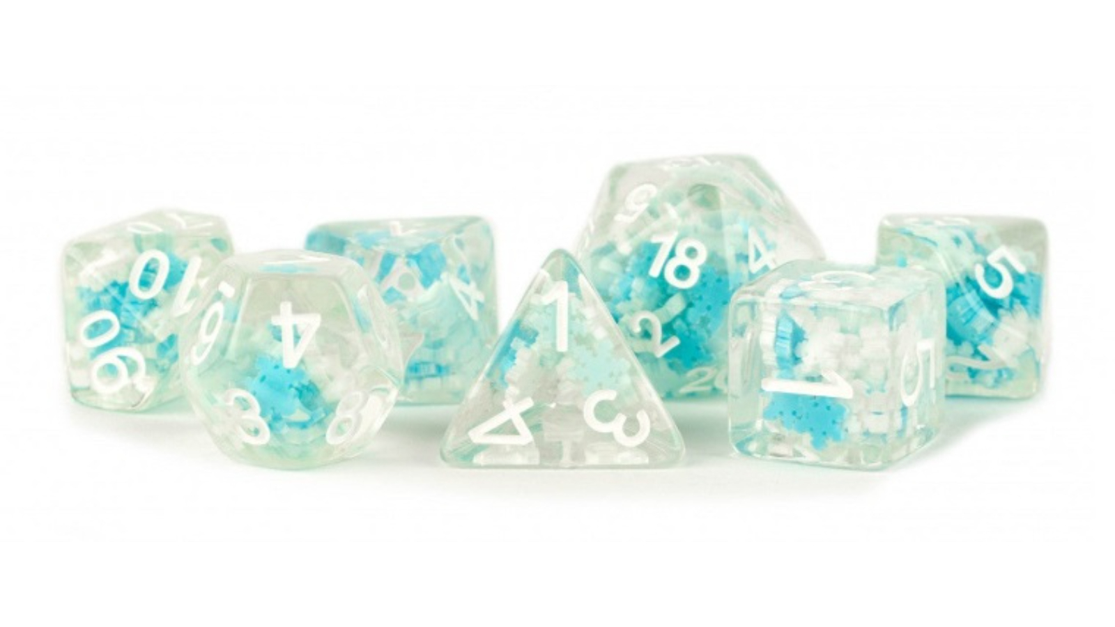 Fanroll By Metallic Dice Games Resin 1.6cm Poly Snowflake Dice Set