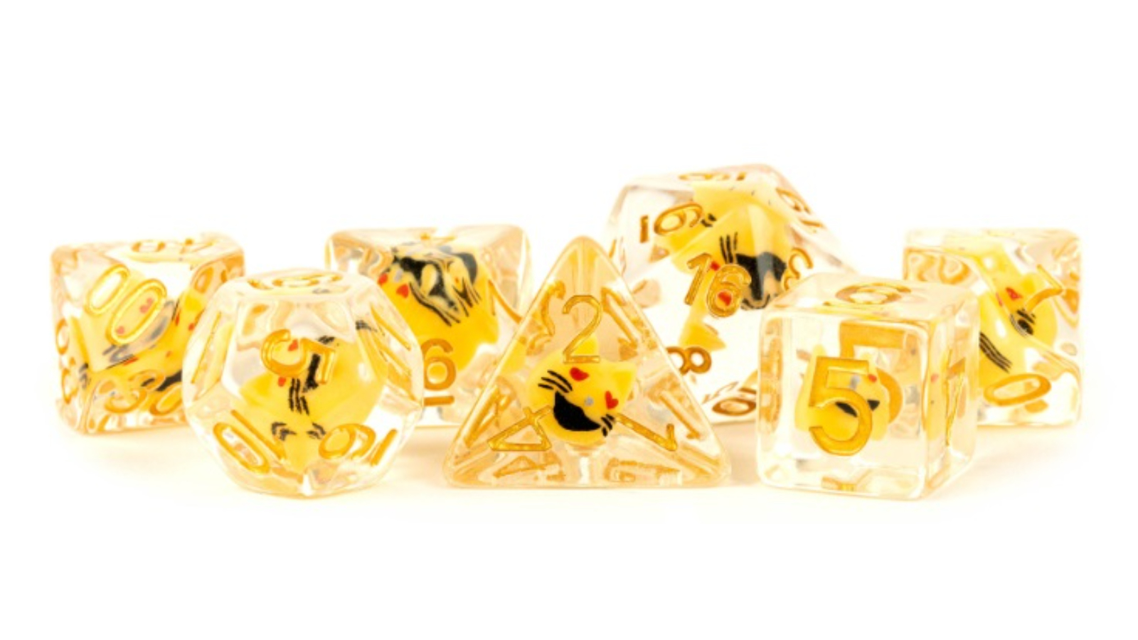 Fanroll By Metallic Dice Games Resin 1.6cm Poly Cat Dice Set