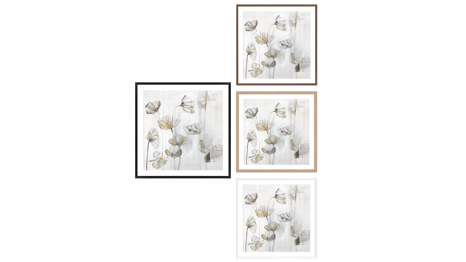 La Grolla Silver Poppies II Frame Wall Art