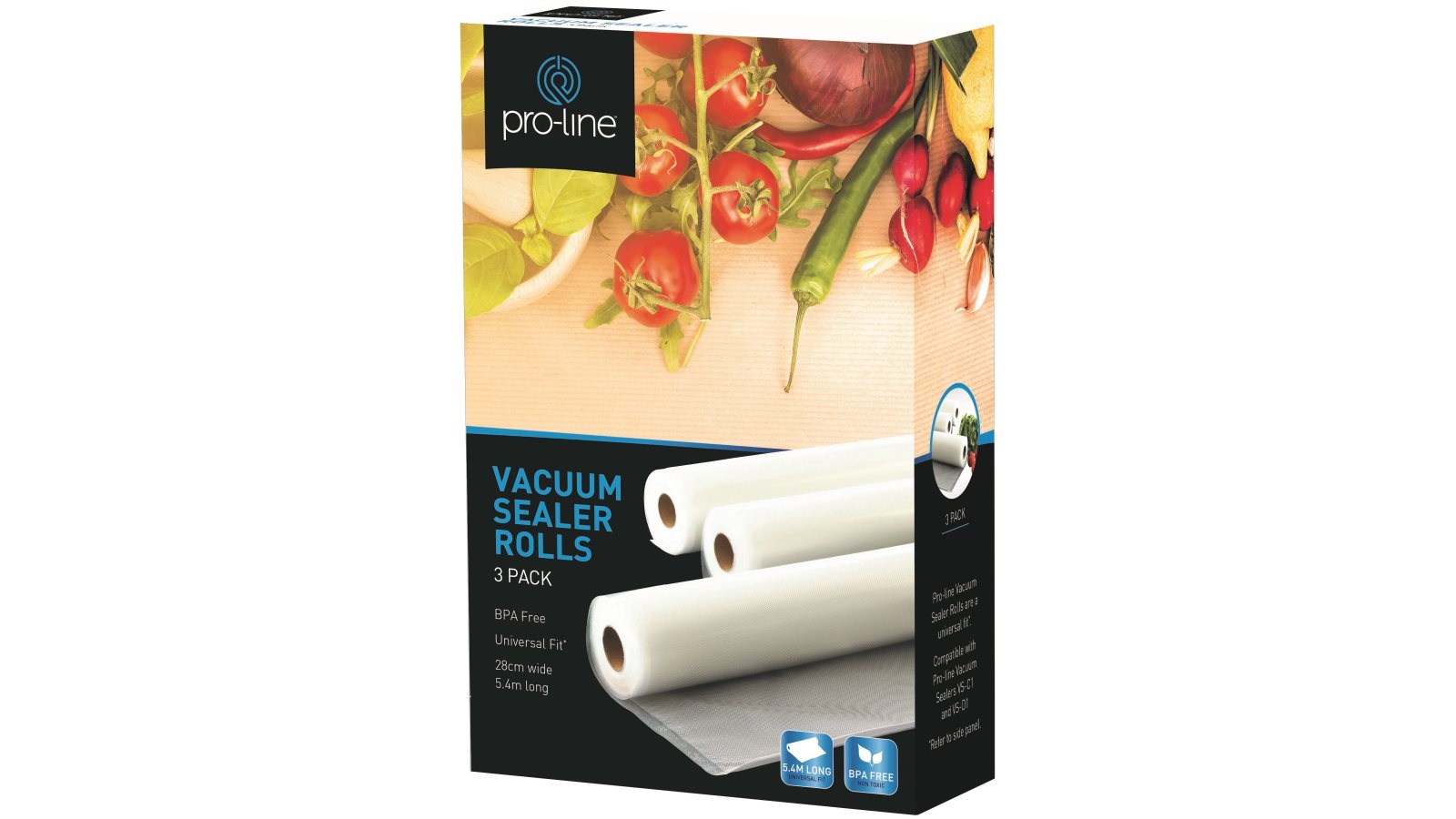Proline VS283 Universal Vacuum Sealer Rolls 3 Pack Harvey Norman