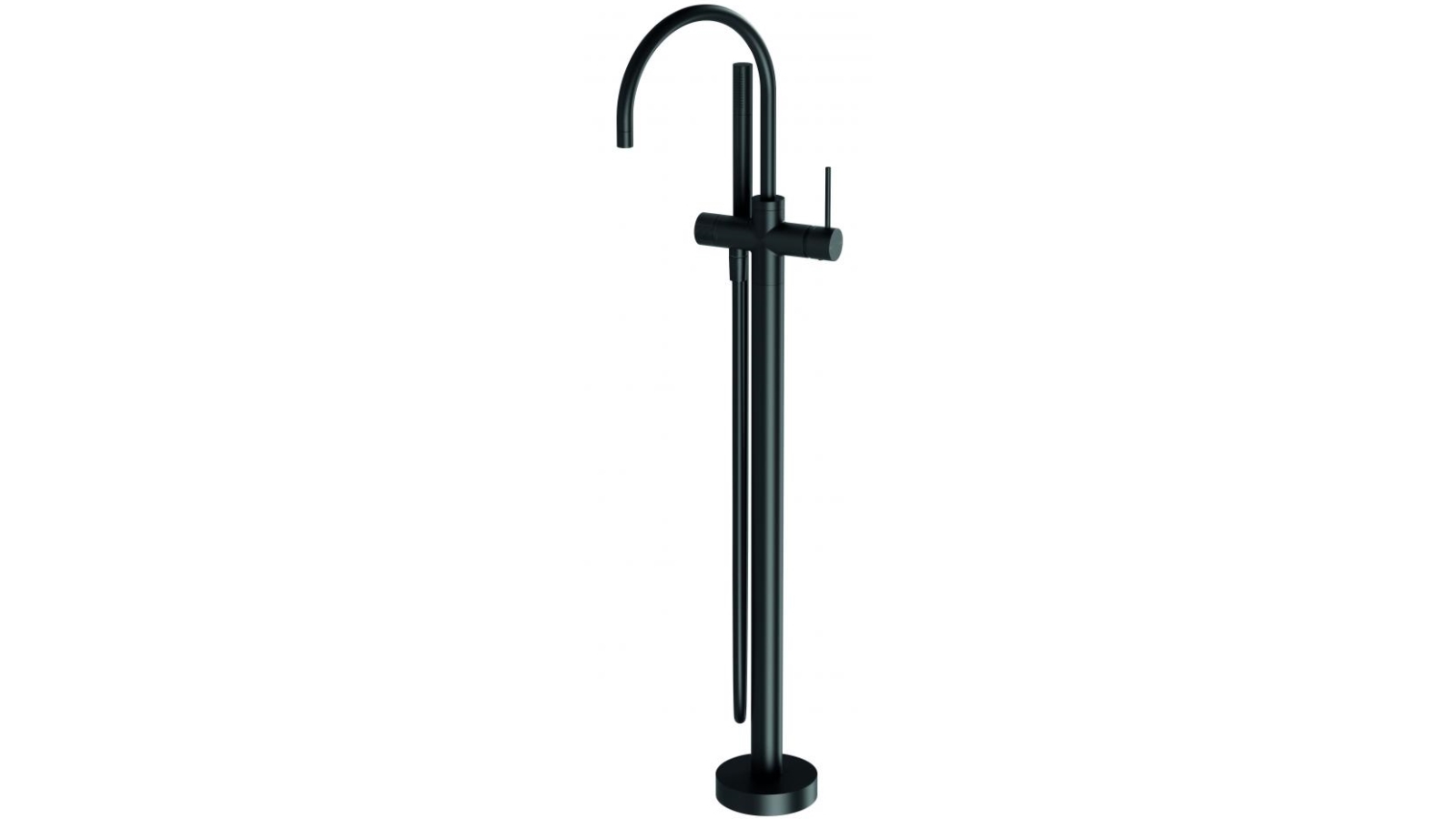 Phoenix Vivid Slimline Floor Mounted Bath Mixer with Hand Shower - Matte Black