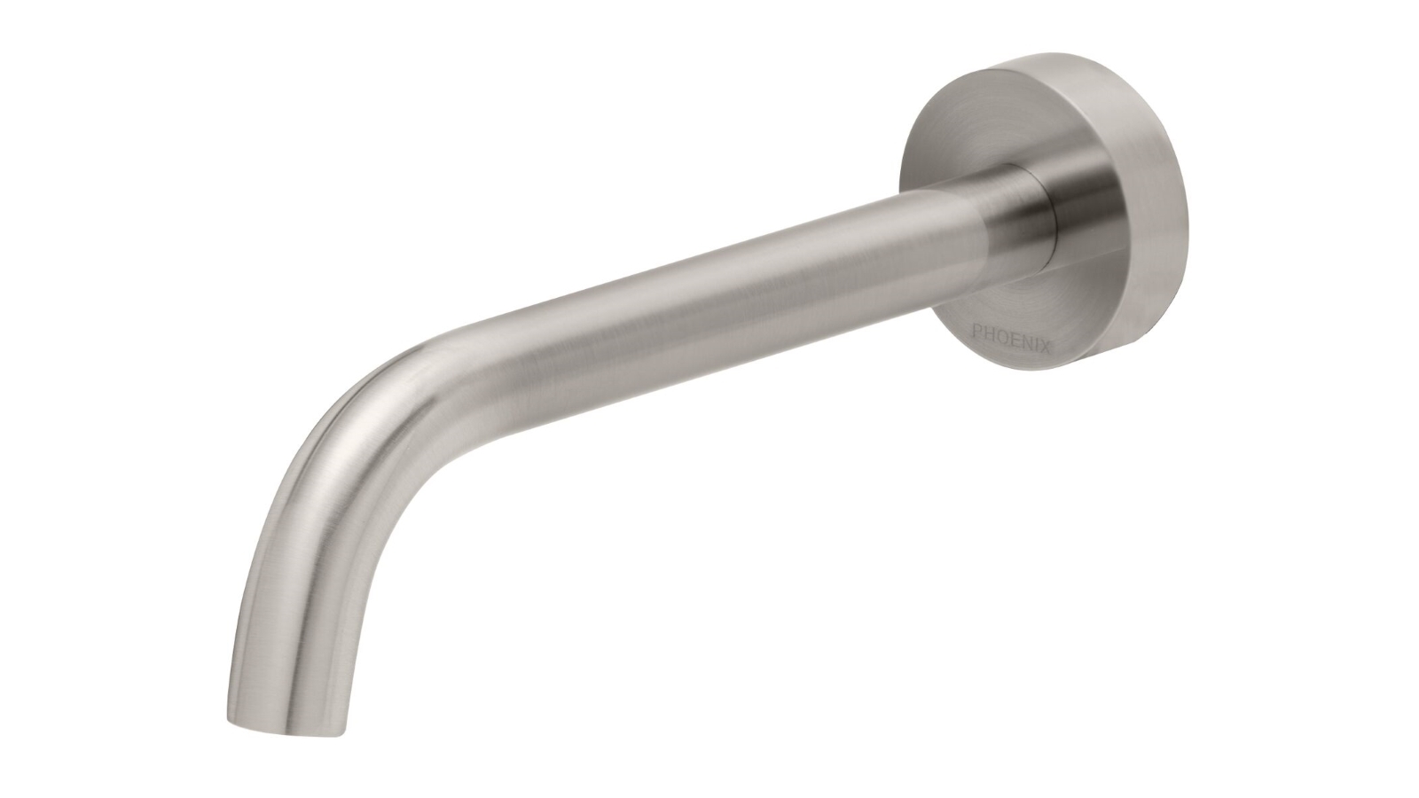 Phoenix Vivid Slimline 180mm Wall Basin Outlet Curved - Brushed Nickel
