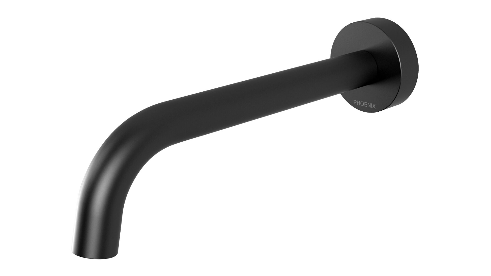 Phoenix Vivid Slimline 180mm Wall Basin Outlet Curved - Matte Black