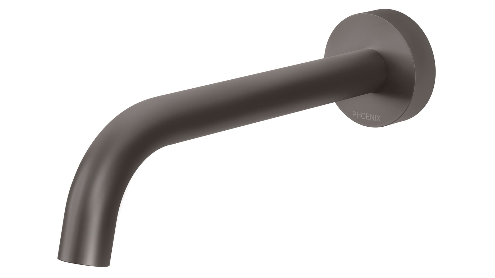 Phoenix Vivid Slimline 180mm Wall Bath Outlet Curved - Gun Metal
