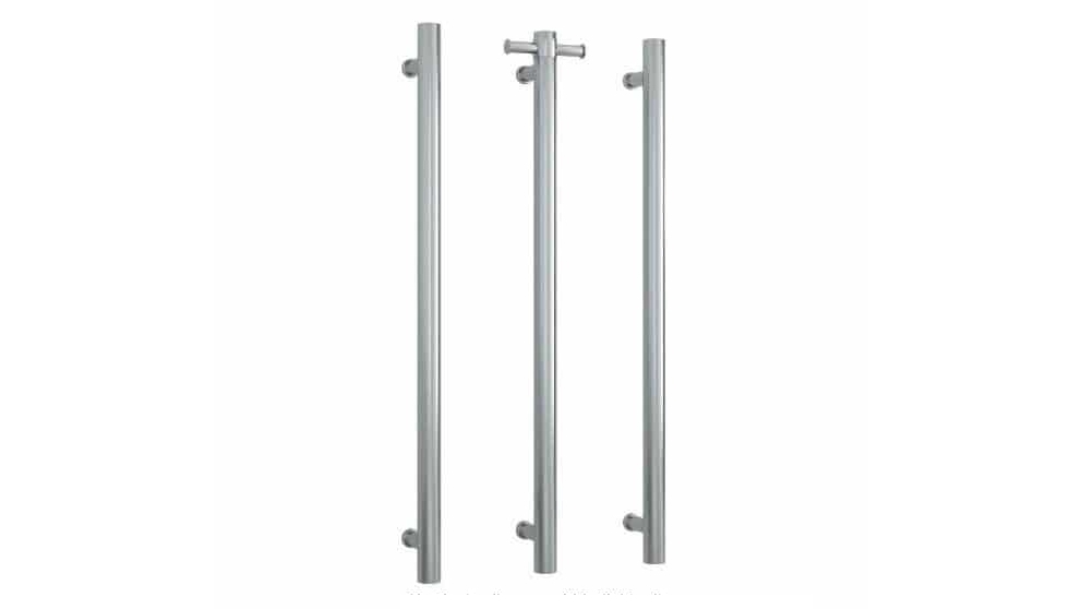 Thermogroup Thermorail Brushed Round Vertical Single Bar Heated Towel