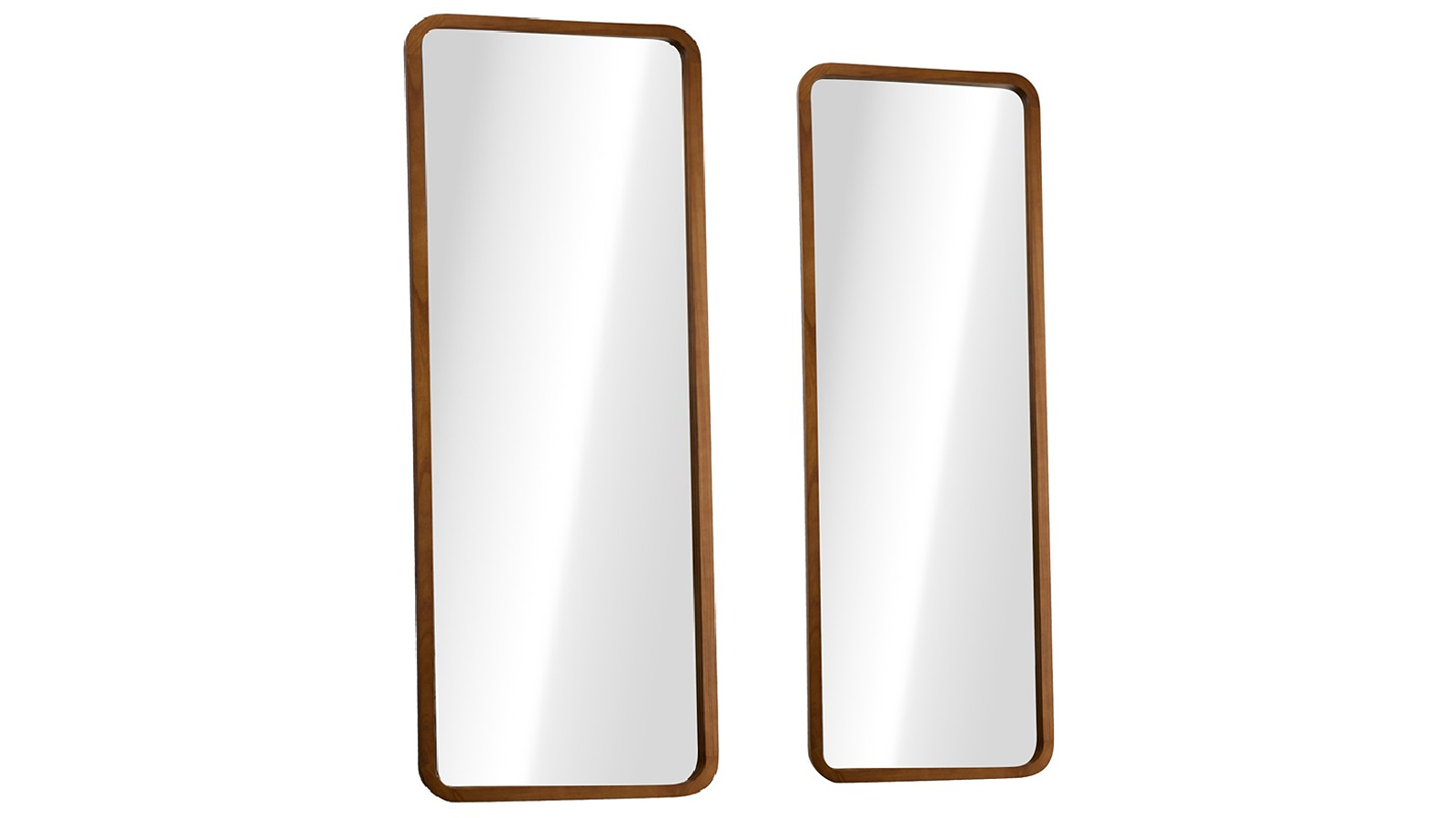 Oikiture Walnut Rectangle Full Length Dressing Floor Mirror