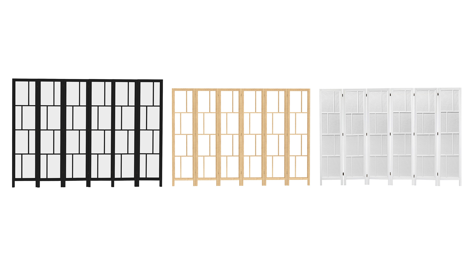 Levede 6 Panel Large Lattice Solid Wood Room Divider Screen