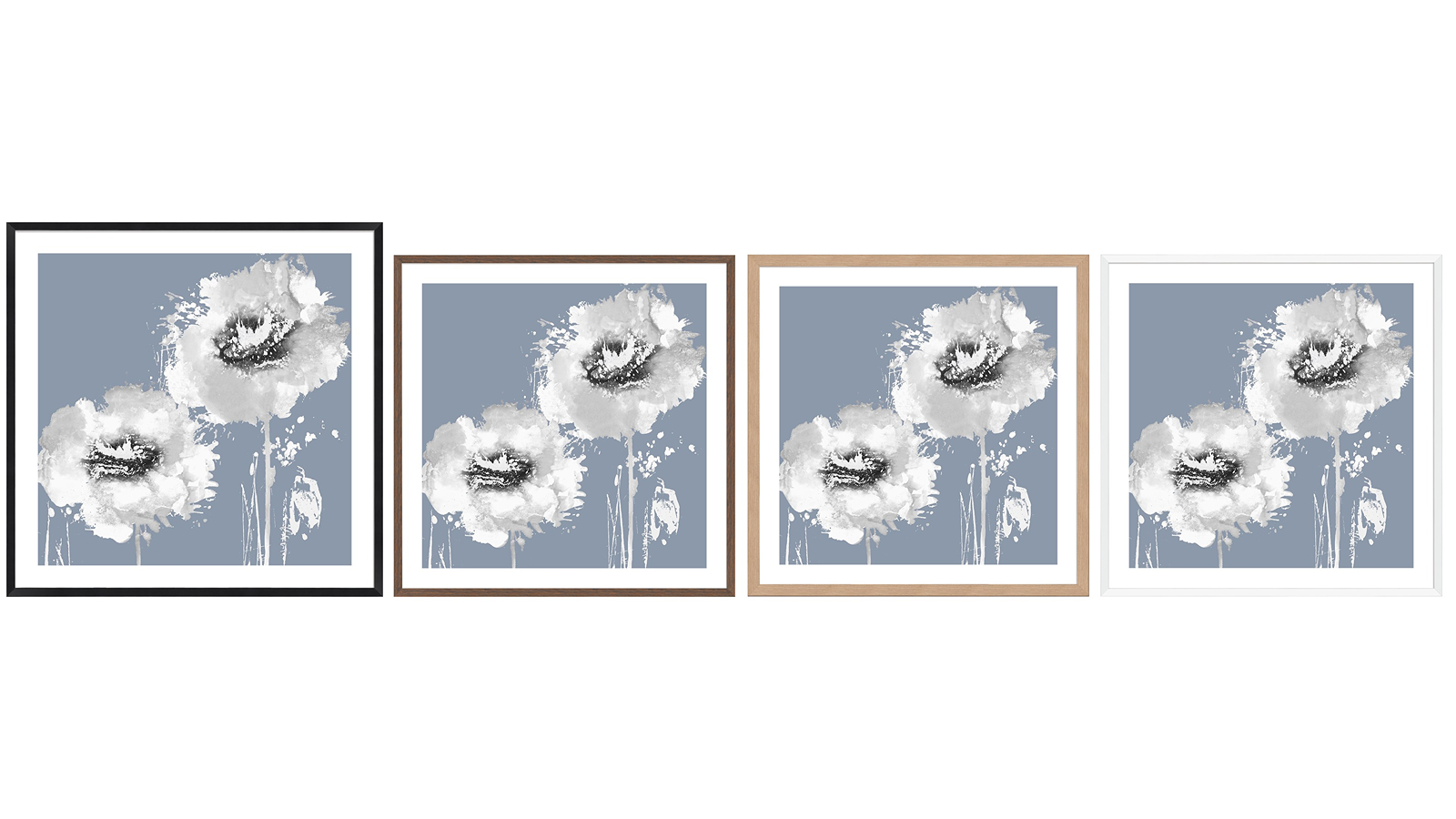 La Grolla Flower Burst on Grey I Frame Wall Art