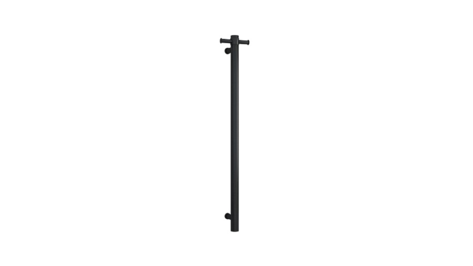 Thermogroup Thermorail Round Vertical Single Heated Towel Rail - Matte Black