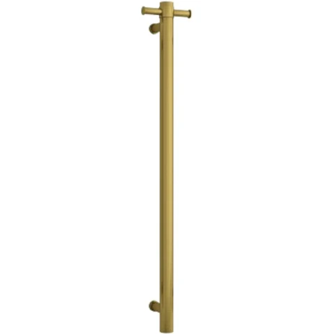 Thermogroup Thermorail 12V Vertical Single Heated Towel Rail - Brushed Gold