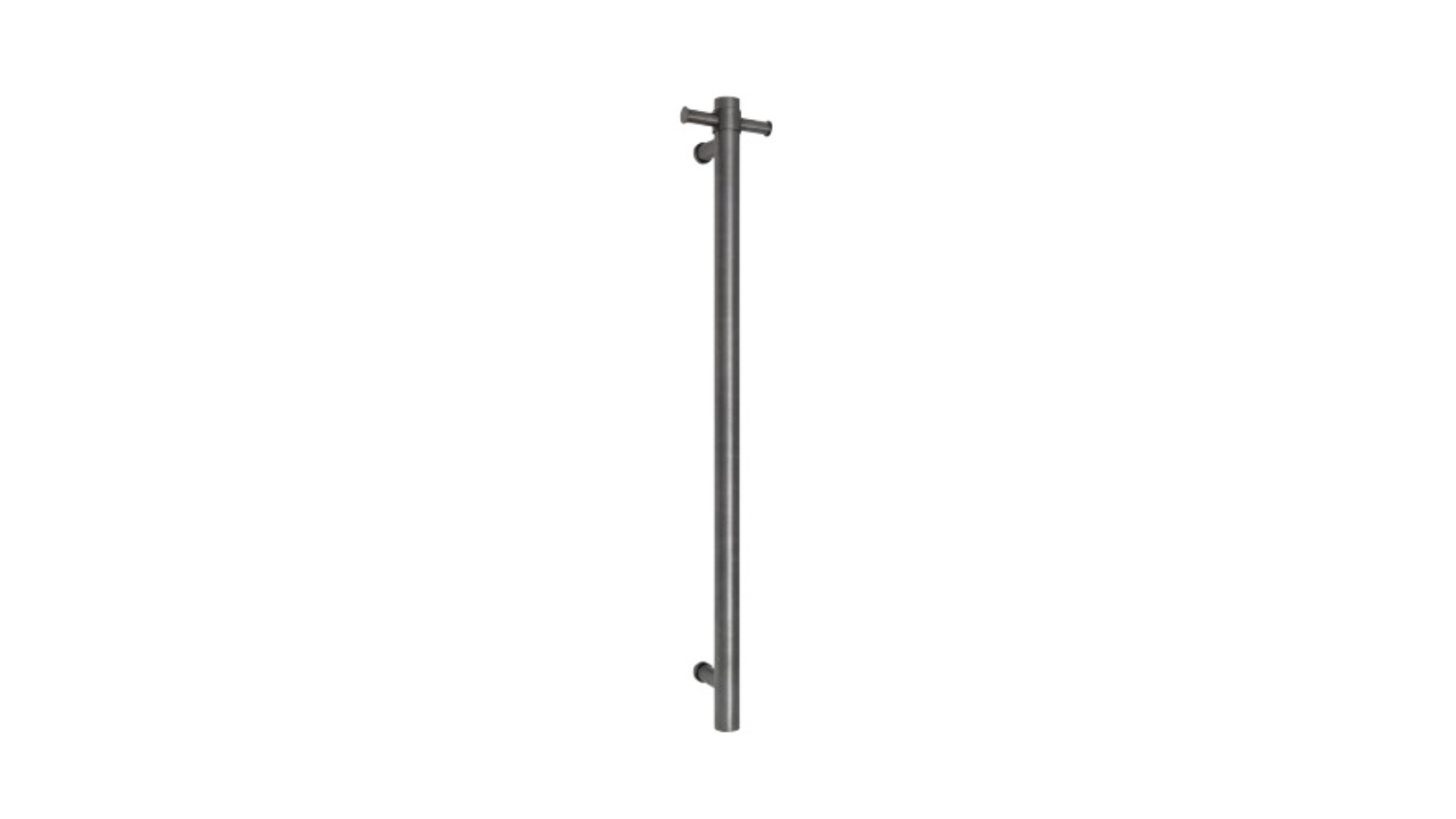 Thermogroup Thermorail Round Vertical Single Heated Towel Rail - Gunmetal