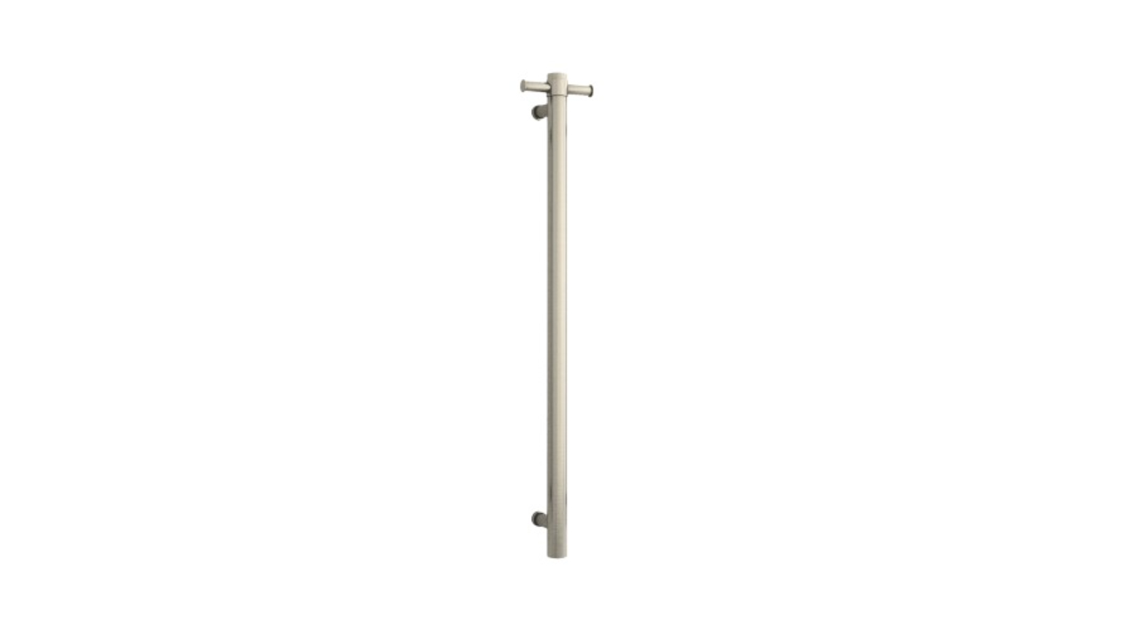 Thermogroup Thermorail Round Vertical Single Heated Towel Rail - Brushed Nickel