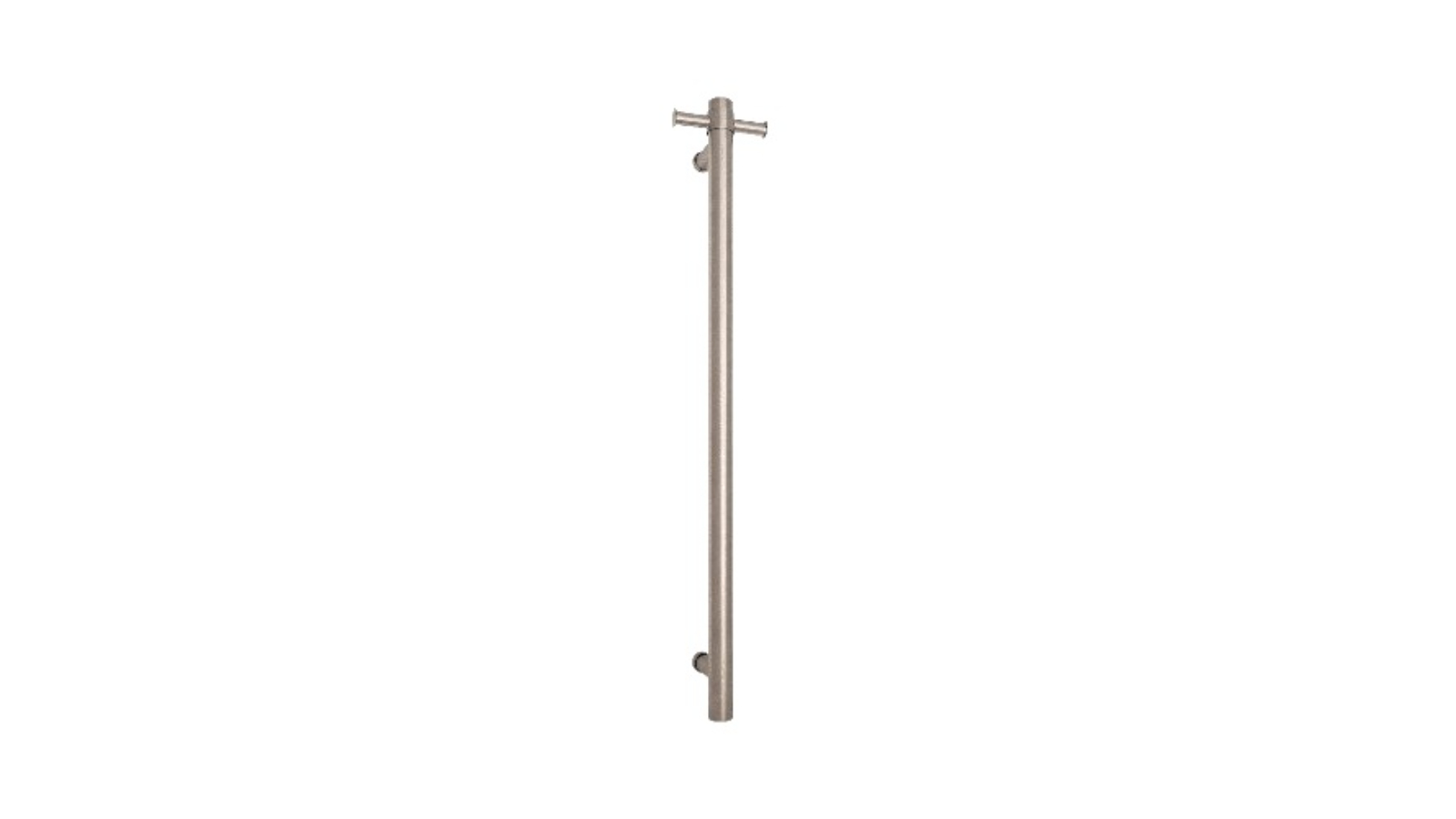 Thermogroup Thermorail Round Vertical Single Bar Heated Towel Rail - Brushed Nickel