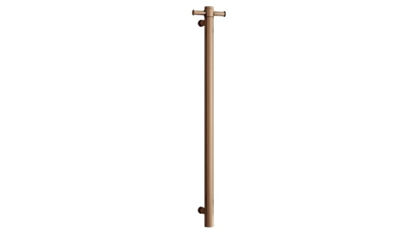 Thermogroup Thermorail Round Vertical Single Heated Towel Rail - Brushed Bronze