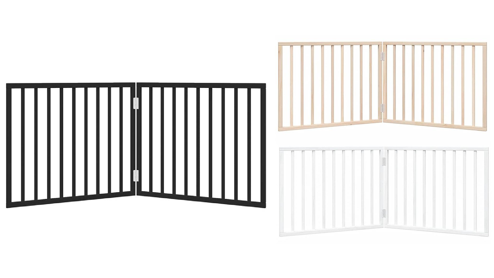 vidaXL 2-Panel Poplar Wood 160cm Foldable Dog Gate
