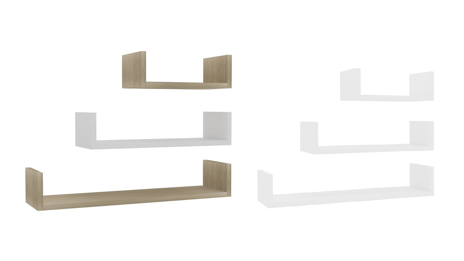 vidaXL 3 Piece Engineered Wood Wall Display Shelf