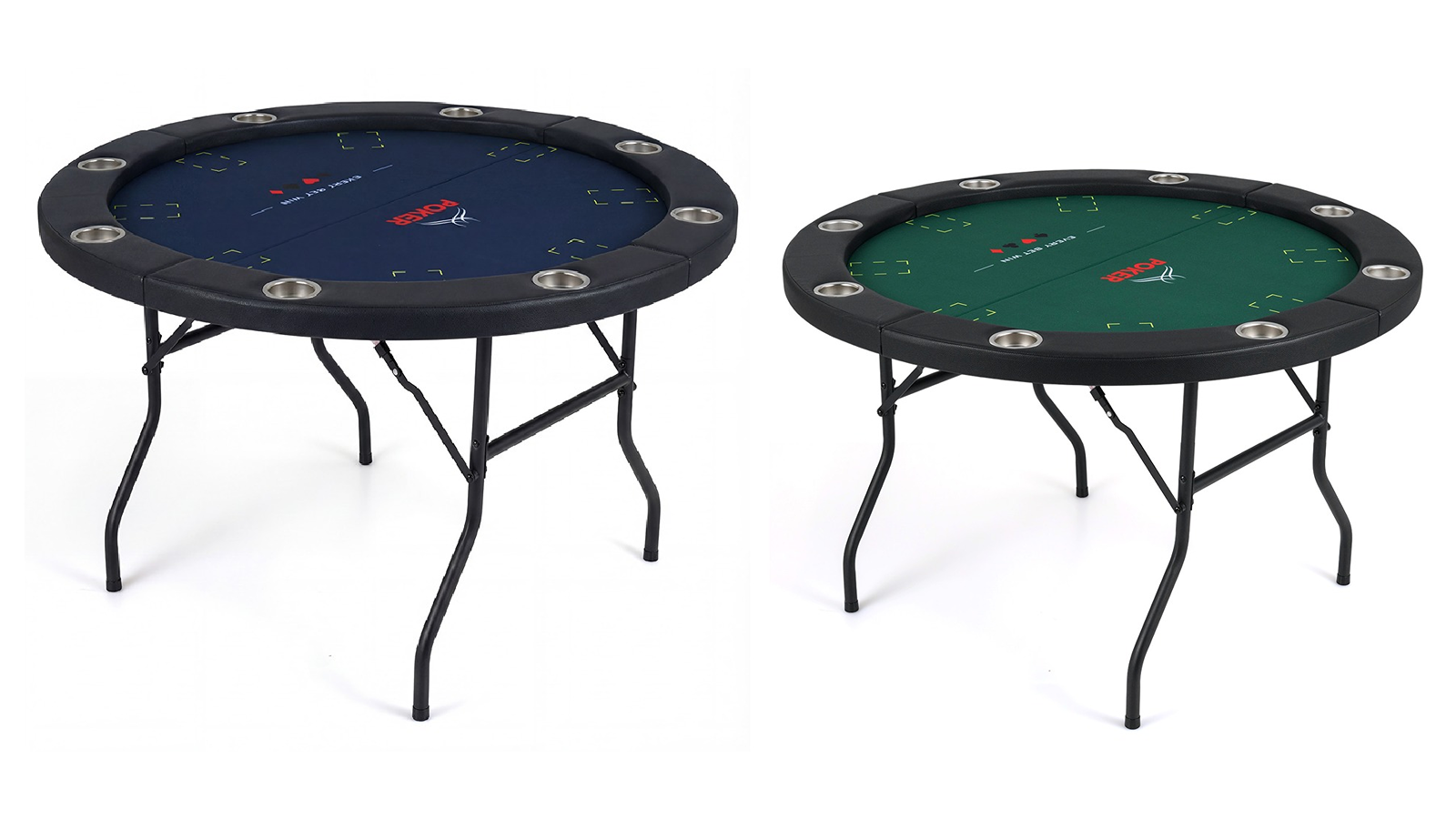 Costway 122cm Folding Round Casino Leisure Poker Table for 8 Player