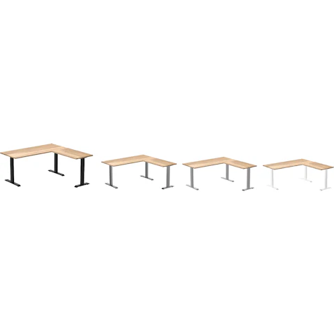 Desky Zero White Oak Hardwood L-Shape Office Desk